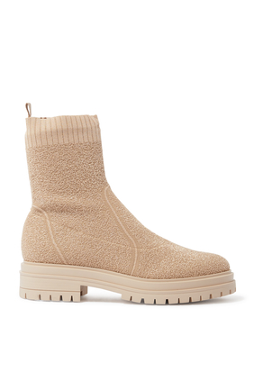 Torrance 45 Knit Boucle Chunky Ankle Boots